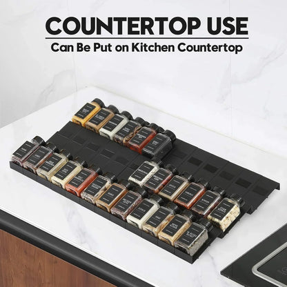 Spice Drawer Organizer, 36PCS Interlocking Expandable Seasoning Rack Tray Insert for Kitchen Drawers, Spice Rack Drawer for Spice Jars