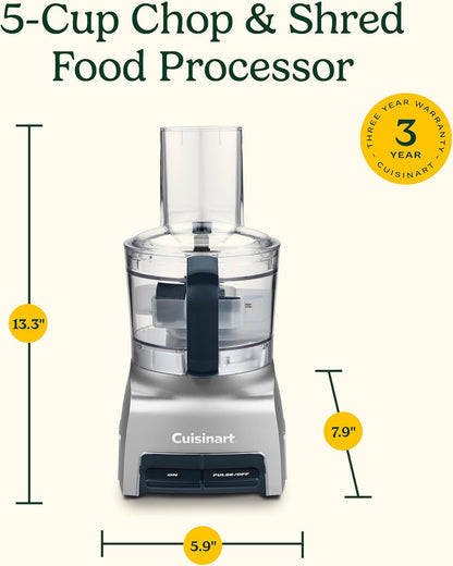 5-Cup Chop & Shred Food Processor, Silver, FP-5