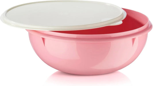 Fix-N-Mix 1.7 Gallon Mixing Bowl with Lid, Pink Vintage Color, Dishwasher Safe and BPA Free (6.5 L)