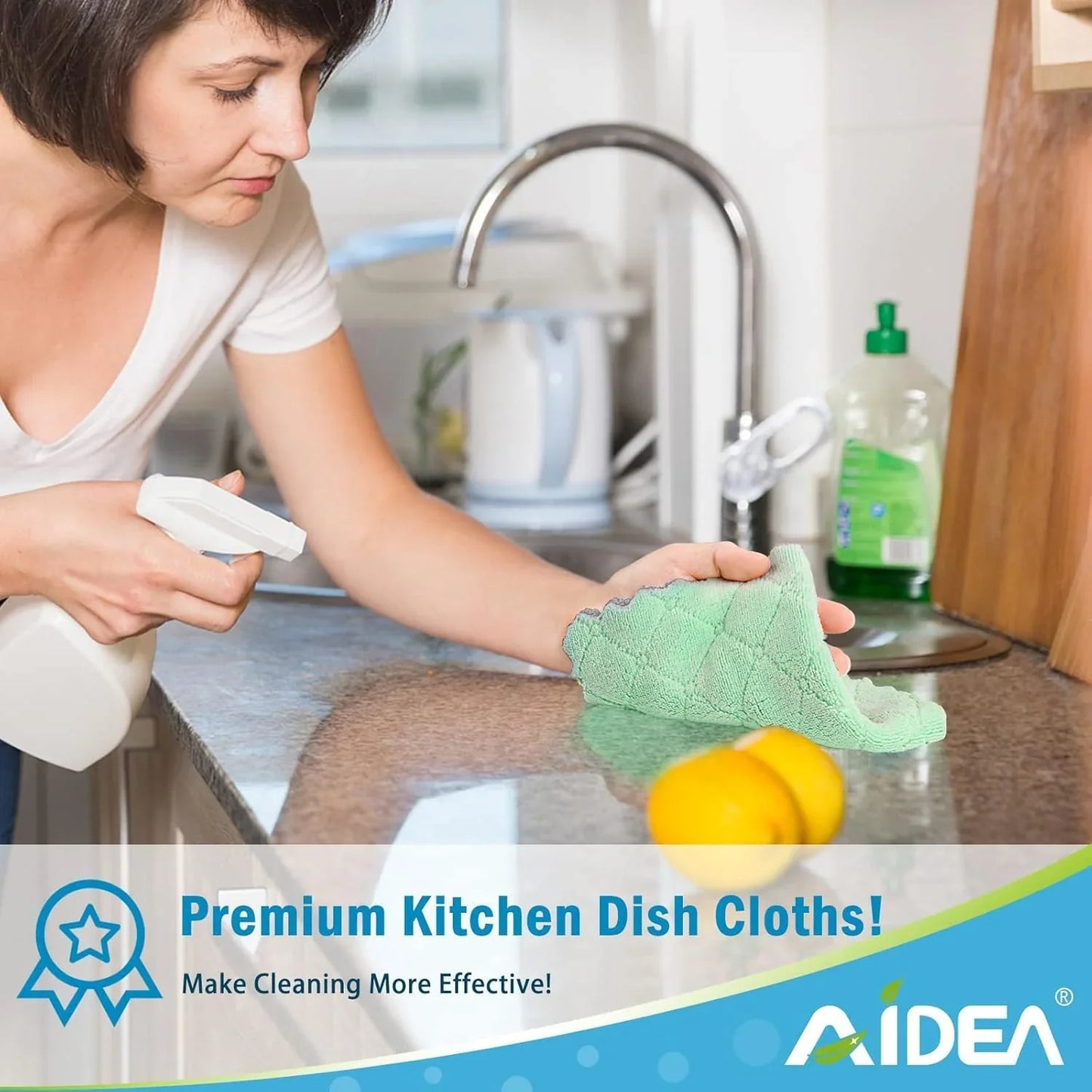 Kitchen Towels, 12 Pack Absorbent Coral Fleece Dish Towels, No Odor Reusable Dish Cloths, Microfiber Cleaning Cloths, Fast Drying Dishcloths, 6.3" X10.4"