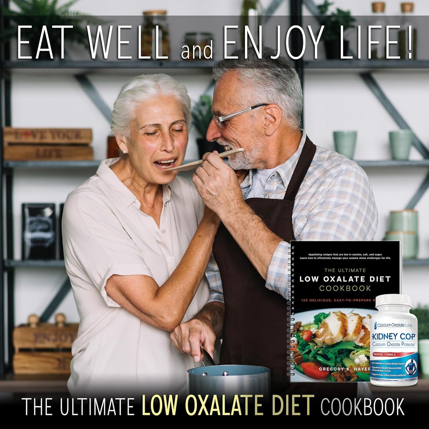 Calcium Oxalate Protector 120 Capsules, Patented Kidney Support for Calcium Oxalate Crystals, Stop Recurrence (Starter Pack - (120 Caps) and 1 Ultimate Low Oxalate Diet Cookbook)