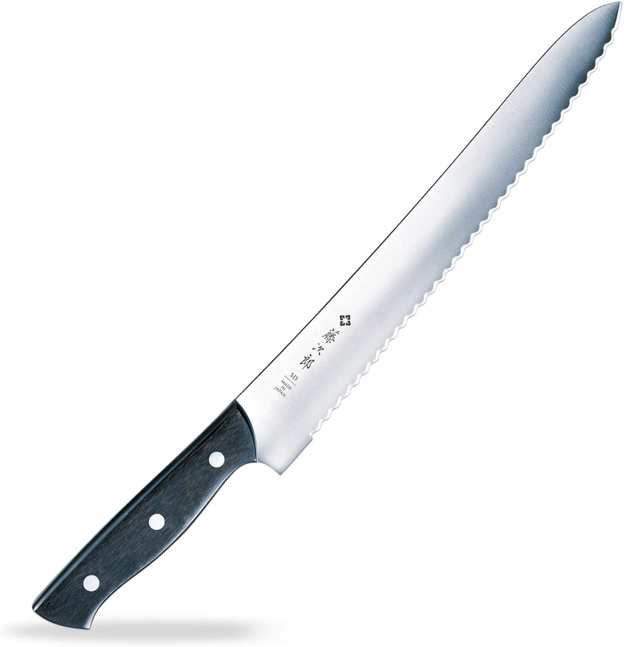 JAPAN Hand Made Chef Bread Knife Slicer Cutter, 10.6" Blade - Reinforced Laminated Material