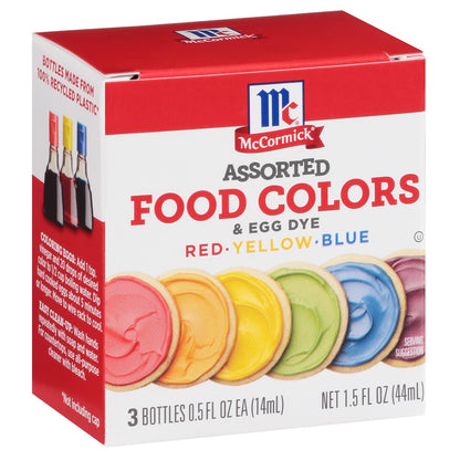Assorted Food Colors & Egg Dye, 1.5 Fl Oz