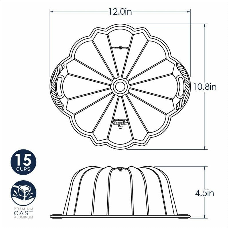 Anniversary Bundt, 15 Cup, Silver