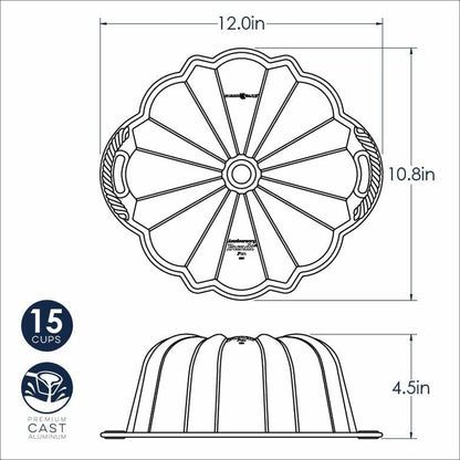 Anniversary Bundt, 15 Cup, Silver