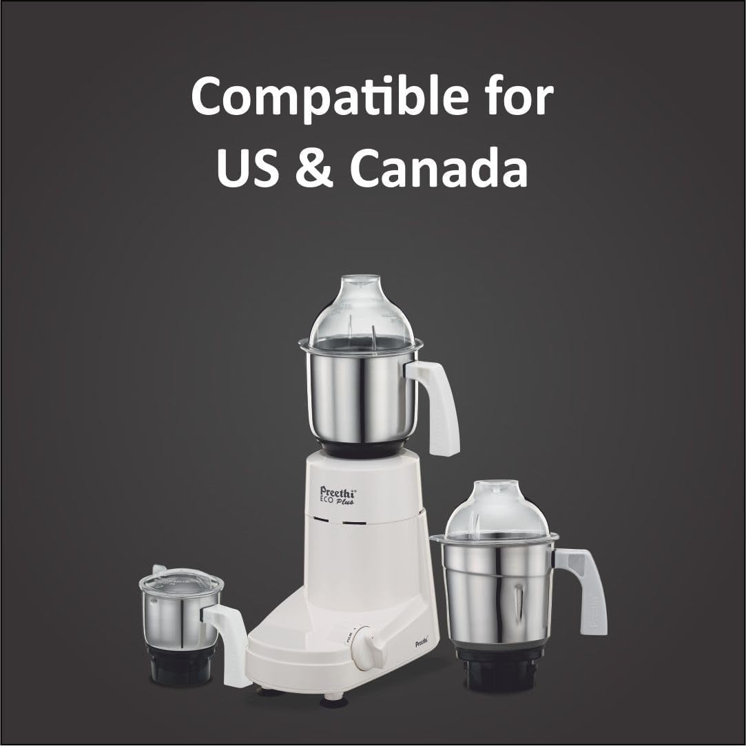 Eco plus Mixer Grinder, White, 3 Jar