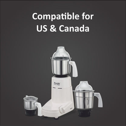Eco plus Mixer Grinder, White, 3 Jar