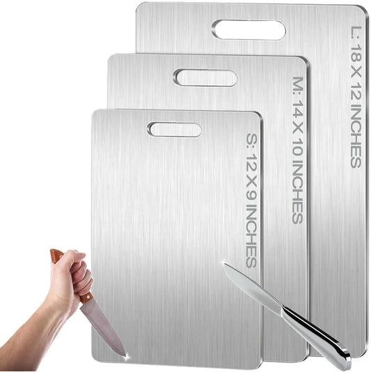 Titanium Cutting Board - 2026 New Upgrade 100% Pure Titanium Cutting Boards for Kitchen Double Sided Non Toxic Titanware Cutting Board,Hygiene Durable Dishwasher Safe Chopping Board (12"L X 9"W)