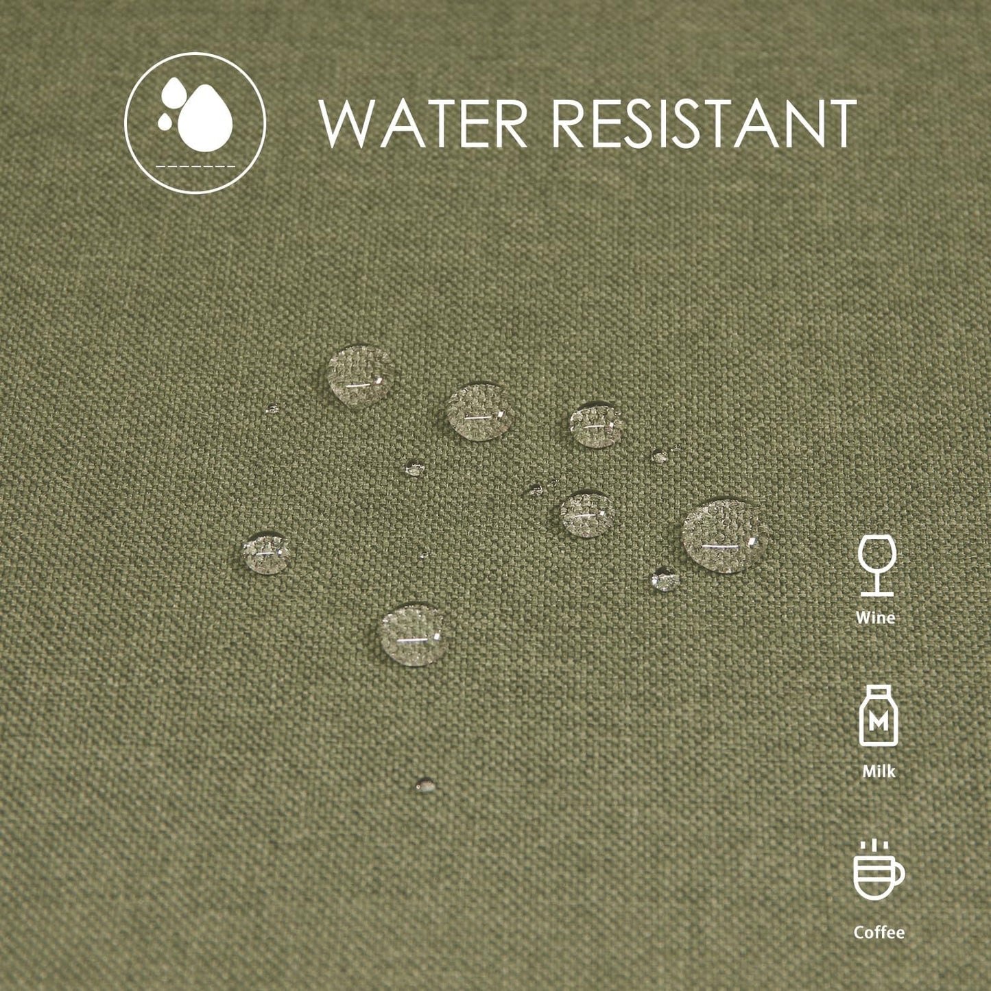 Table Cloth – Waterproof, Wrinkle Resistant & Washable Rectangle Tablecloth and Table Cover for Dining Room, Kitchen, Outdoor, Party & Birthday Use (Olive, 47" X 63")