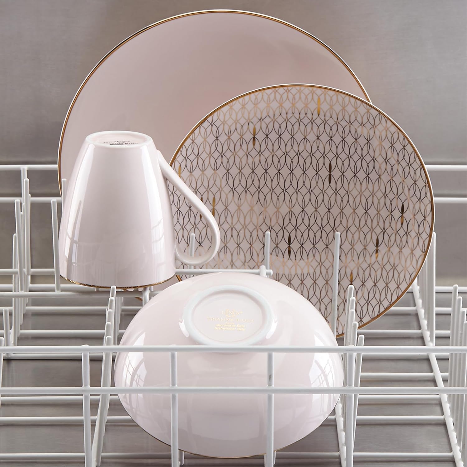 886115 Trianna Blush 12-Piece Dinnerware Set