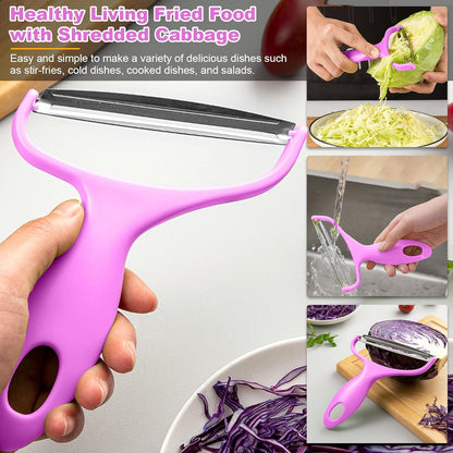 Cabbage Peeler and Shredder with Non-Slip Handle,Julienne for Vegetable Peeling, Kitchen(Pink)