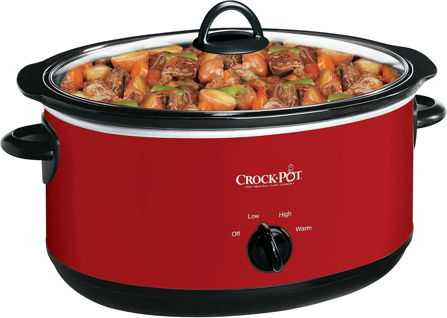 Express Crock Slow Cooker 8 Quart Red