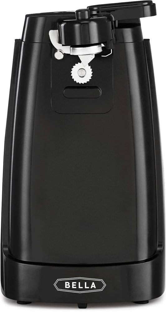 Electric Can Opener and Knife Sharpener, Removable Cutting Lever, Cord Storage, Stainless Steel Blade, Black