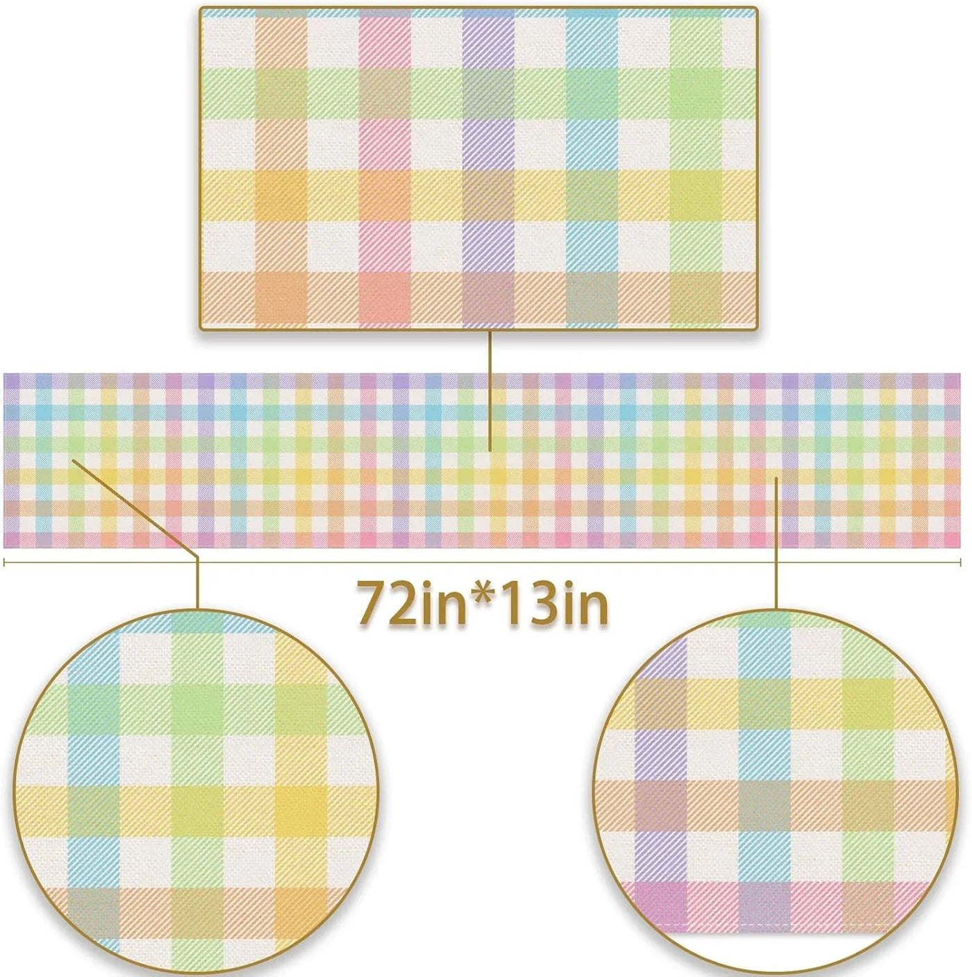 Easter Buffalo Plaid Check Table Runner Spring Holiday Farmhouse Fireplace Kitchen Dining Room Home Party Decoration (13" X 72")