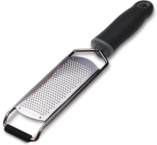 Stainless Steel Cheese Grater, Ergonomic Soft Handle Lemon Ginger Potato Zester with Plastic Cover