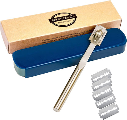 Bread Lame – Now with 6 Included Blades. Change from Straight or Curved Blade Lame in Seconds with the Patented Design. Built for Professional and Serious Bakers.