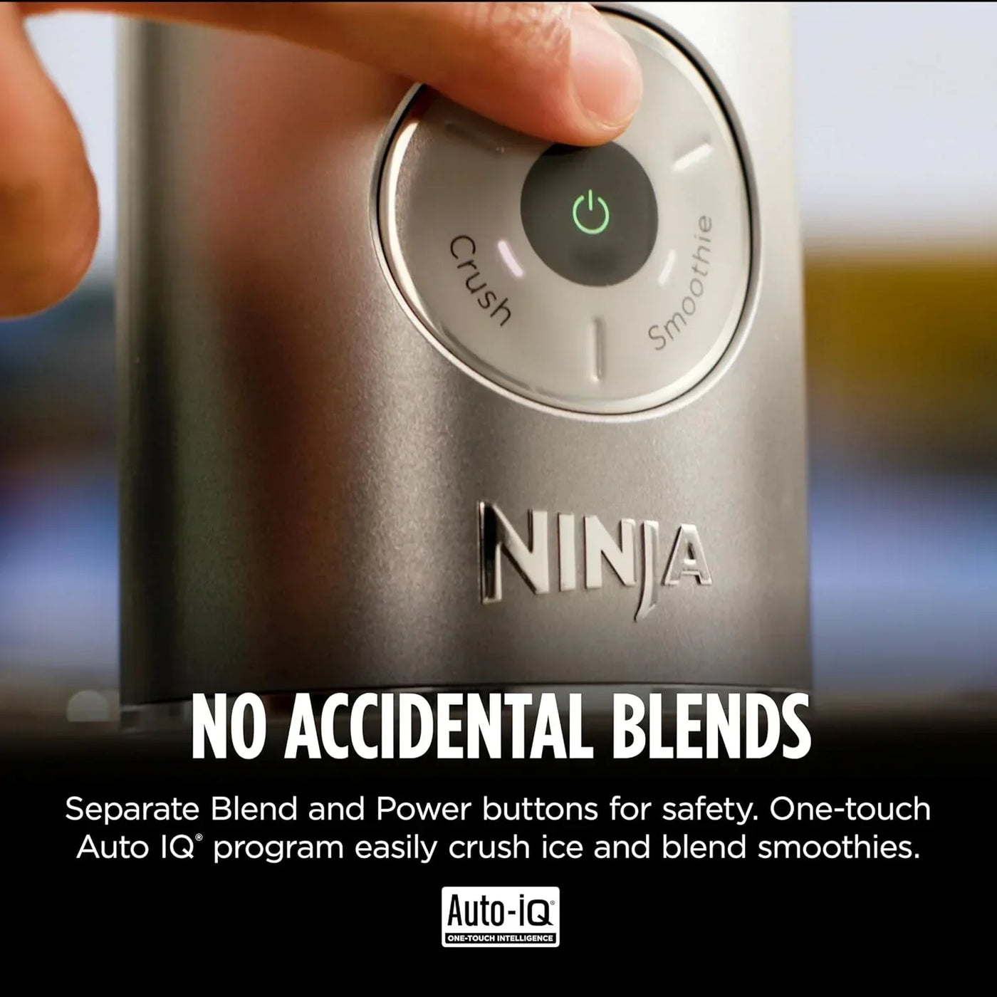 Ninja blender with one-touch Auto IQ for crushing ice and blending smoothies safely
