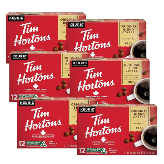 Original Blend, Medium Roast Coffee, Single-Serve K-Cup Pods Compatible with Keurig Brewers, 72Ct K-Cups, 12 Count (Pack of 6)