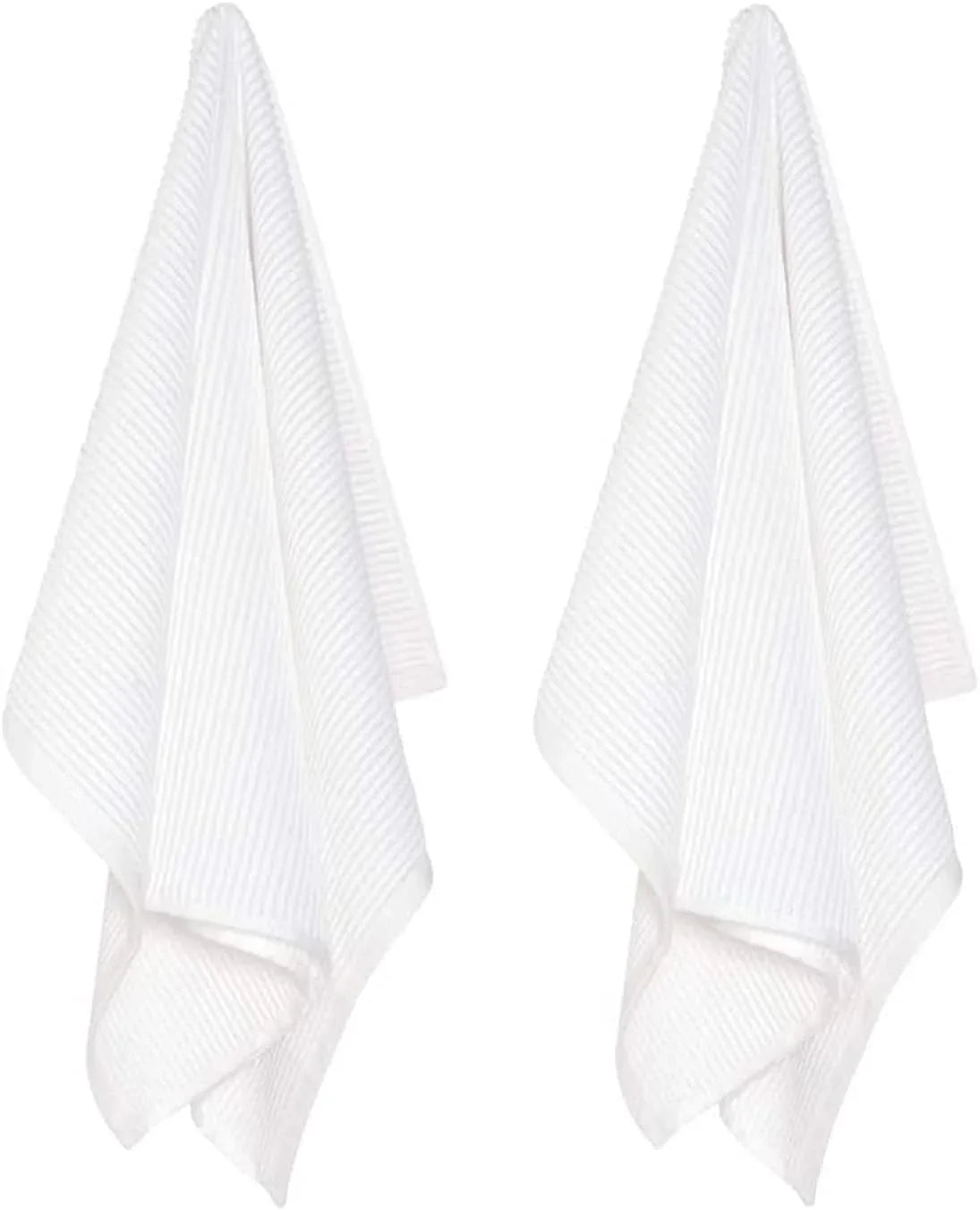 Ripple Cotton Dish Towels White 18 X 28In, Set of 2