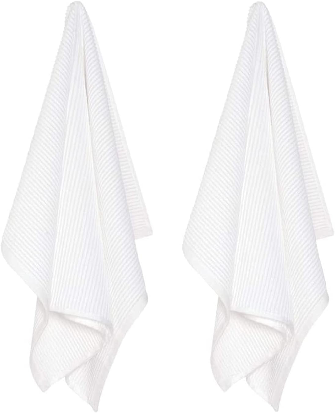Ripple Cotton Dish Towels White 18 X 28In, Set of 2