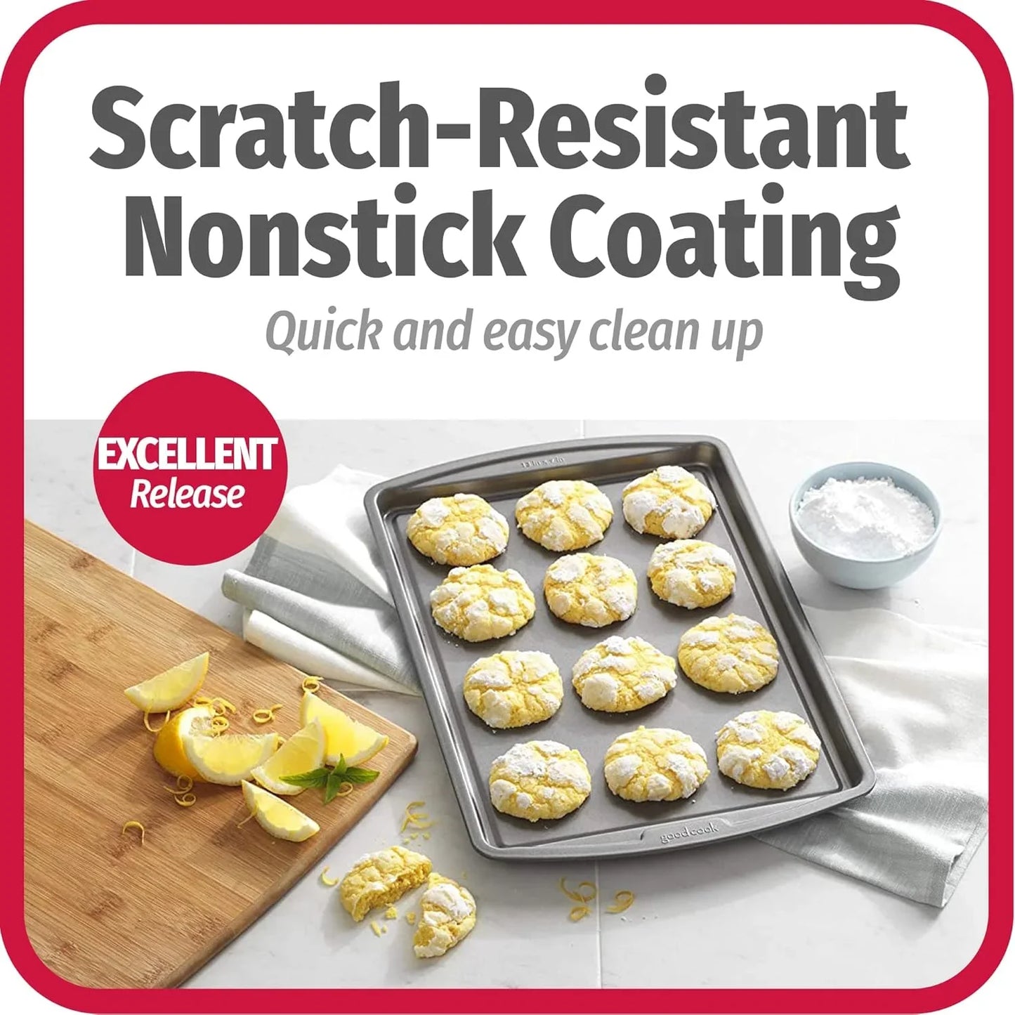 Everyday Nonstick Carbon Steel 13” X 9” Baking Sheet Set, 3 Pack – Standard-Sized Carbon Steel Cooking Pans, Bakeware Set, Cookie Sheets for Baking, Oven Pan Set
