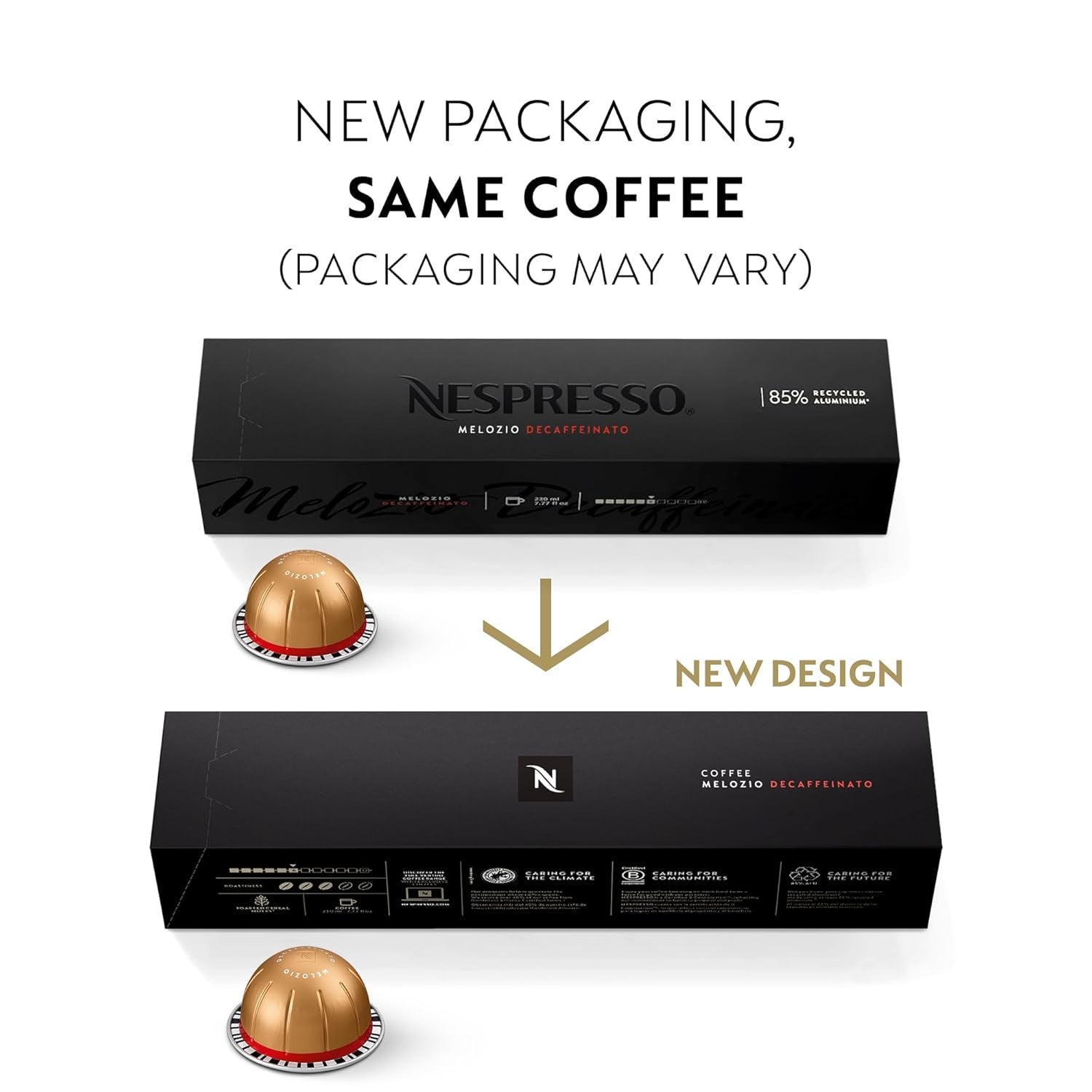 Capsules Vertuo, Melozio Decaffeinato, Medium Roast Espresso, 30-Count Coffee Pods, Brews 7.8 Oz.