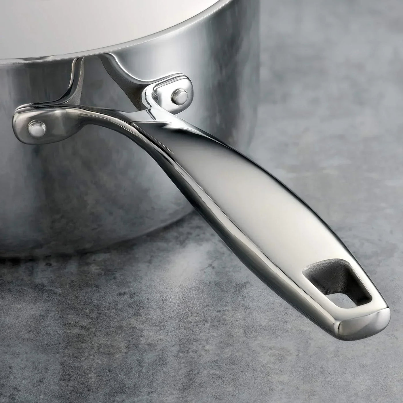 Stainless steel saucepan with ergonomic handle, ideal for everyday cooking and kitchen essentials