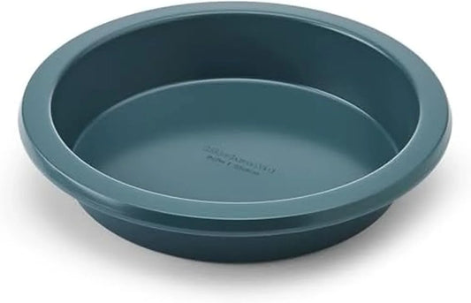 Nonstick Swiss Engineered Aluminized Steel round Cake Pan, Dishwasher Safe, 9 Inch, Agave