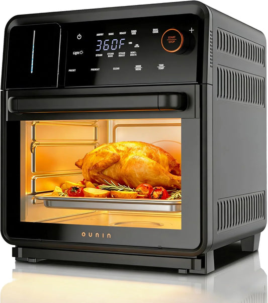 Air Fryer Toaster Oven Combo, 11-In-1 Countertop Steam Oven with Self-Cleaning, Dual Cook, Bake, Roast, Dehydrate, 90-430°F, 16QT Capacity