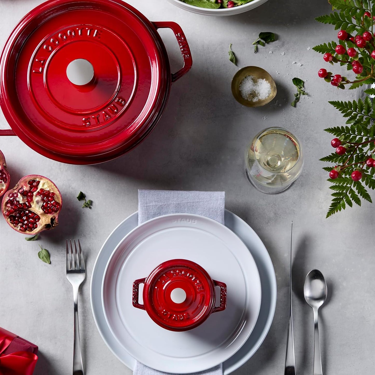 Cast Iron Dutch Oven 4-Qt round Cocotte, Made in France, Serves 3-4, Cherry