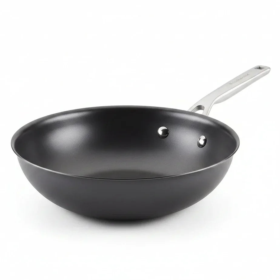 Nonstick wok with stainless steel handle for everyday cooking