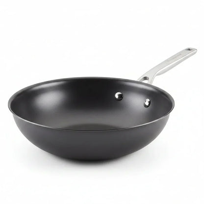 Nonstick wok with stainless steel handle for everyday cooking