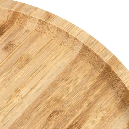 3 Pack 10 Inch Bamboo round Platter, Fine Polished round Wood Plates Bamboo Serving Tray for Holding Fruit, Bread, Cheese, Nut, Coffee, Tea, Plant Saucer