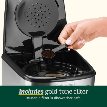 14-Cup Coffee Maker, Programmable Perfectemp Glass Carafe Coffee Machine with 1-4 Cup Setting, Brew Strength Control and Pause, Stainless Steel, DCC-3200NAS