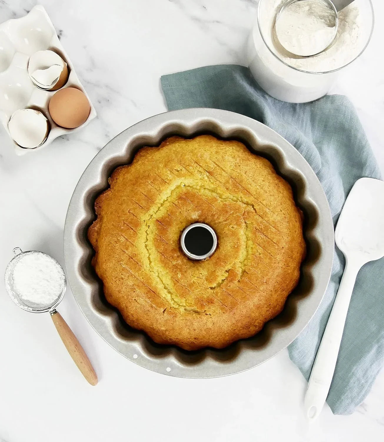 Global Bakeware Scalloped Tube Cake Pan