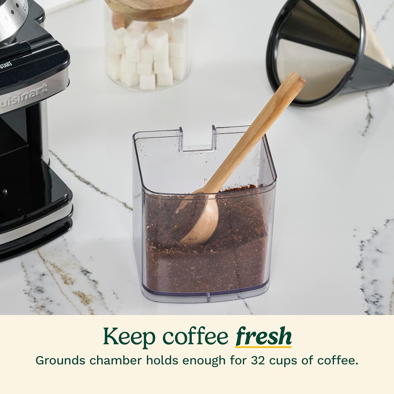 Coffee Grinder, Electric One-Touch Automatic Burr Coffee Grinder with 18-Position Grind Selector, Cup Size Selector for 4 – 18 Cups, DBM-8P1, Black Stainless