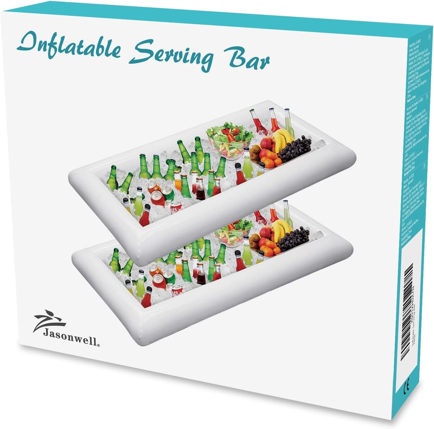 Inflatable Serving Bars Ice Buffet Salad Serving Trays Food Drink Holder Cooler Containers Indoor Outdoor BBQ Picnic Pool Party Supplies Luau Cooler W Drain Plug