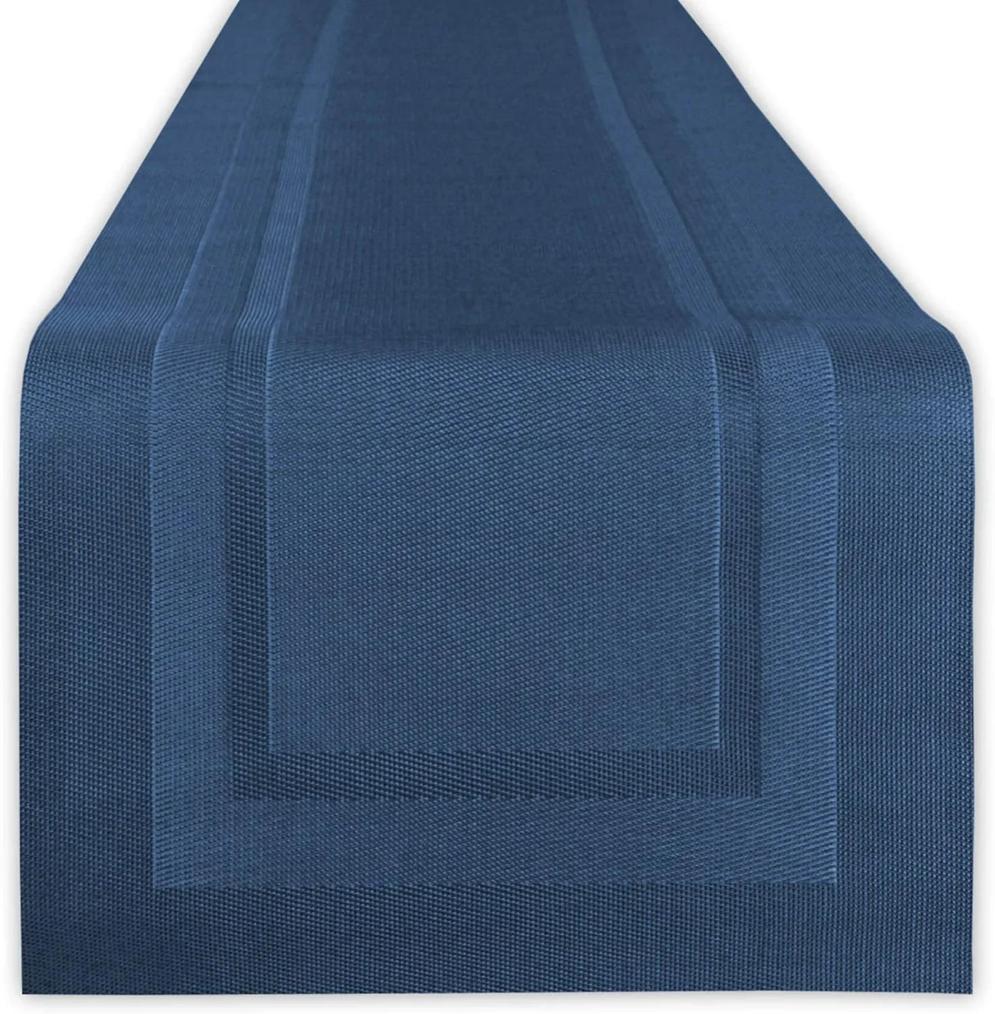PVC Tabletop Collection Woven Indoor/Outdoor, Table Runner, 14X72, Nautical Blue