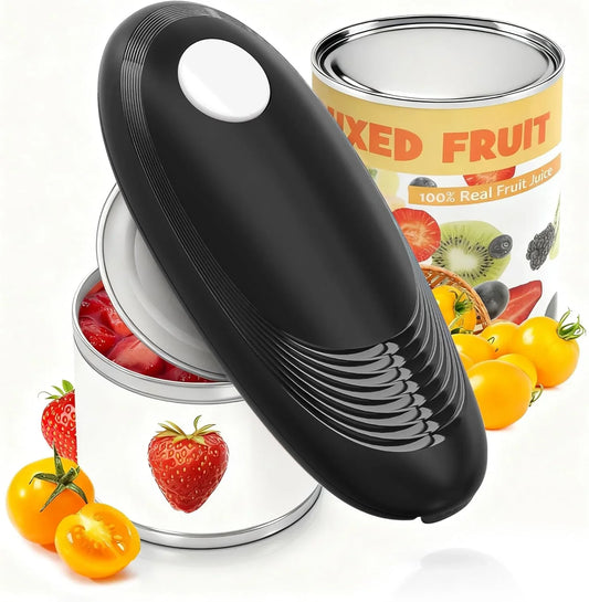 Electric Can Opener, Food Safe Automatic Can Opener with Smooth Edge, Open Your Cans with a Simple Press of Button, Can Opener Electric Kitchen Gifts for Seniors and Arthritis (Black+White)