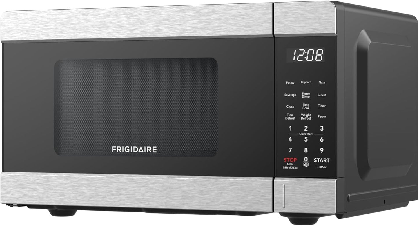 0.9 CU. FT. Microwave, Digital Control Panel - Auto Cooking Settings - Child Safety Lock - Stainless Steel