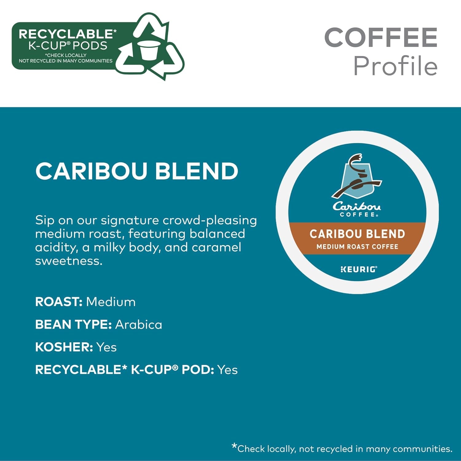 Caribou Blend, Keurig Single-Serve K-Cup Pods, Medium Roast Coffee, 32 Count(Pack of 1)
