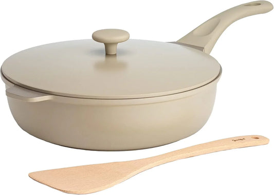 All-In-One Pan, Multilayer Nonstick, High-Performance Cast Construction, Multipurpose Design Replaces Multiple Pots and Pans, Dishwasher Safe Cookware, 11-Inch, 4.4-Quart Capacity, Linen