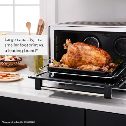 Roasted turkey in compact countertop oven with large capacity for home cooking