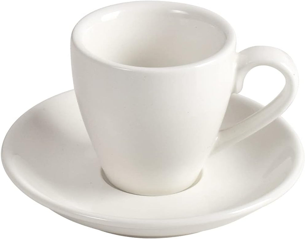 Porcelain Espresso Cup with Saucer, Espresso Shot Cup, 80Ml/2.7Oz, White