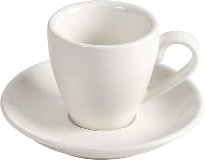Porcelain Espresso Cup with Saucer, Espresso Shot Cup, 80Ml/2.7Oz, White