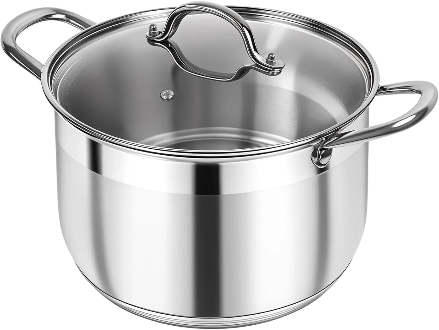 Stainless Steel Stock Pot - 12 Quart Heavy Duty Stock Cooking Pot with Visible Lid for Pasta, Soup, Spaghetti, Nonstick Thick Bottom Big Stockpot, Cookware for Canning, Boiling, Simmer