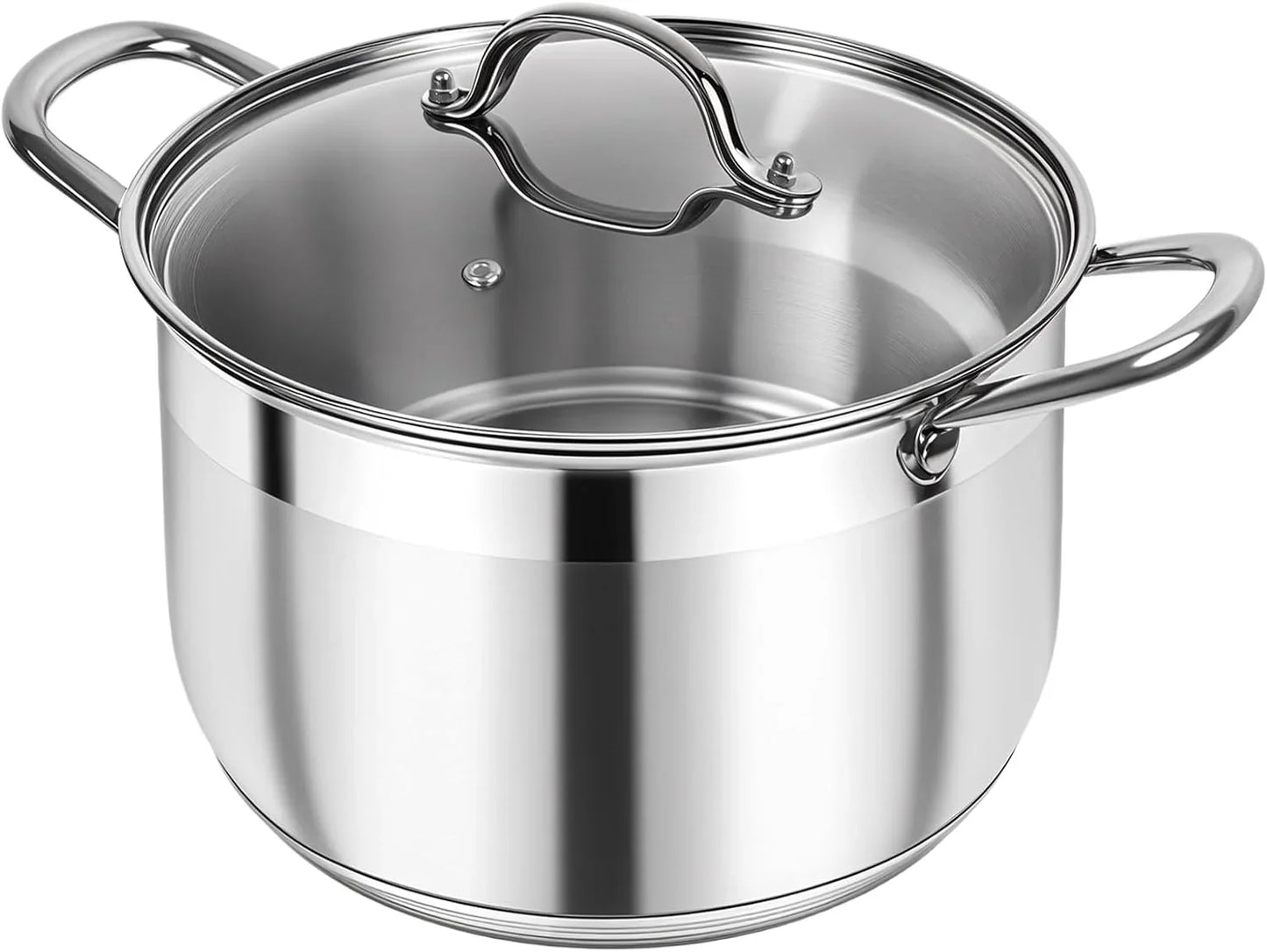 Stainless Steel Stock Pot - 12 Quart Heavy Duty Stock Cooking Pot with Visible Lid for Pasta, Soup, Spaghetti, Nonstick Thick Bottom Big Stockpot, Cookware for Canning, Boiling, Simmer