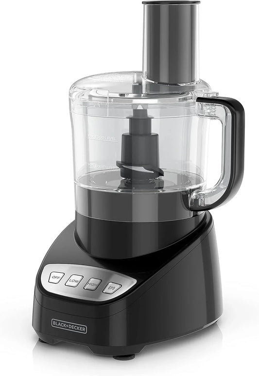 8-Cup Food Processor, Easy Assembly, Stainless Steel S-Blade, Shred, Slice, Chop, Puree, 450W Motor