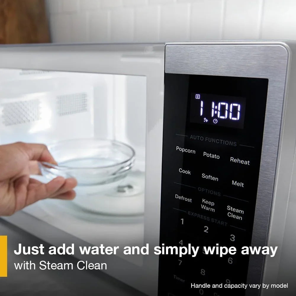 WMCS3019RS Countertop Microwave with Turntable 0.9 Cu. Ft, Steam Clean, 900 Watt Microwave, Stainless Steel