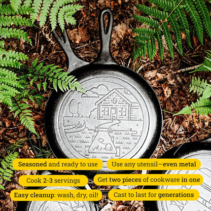 Cast Iron Wanderlust Series, Cabin Combo Cooker, 3.2 Quart